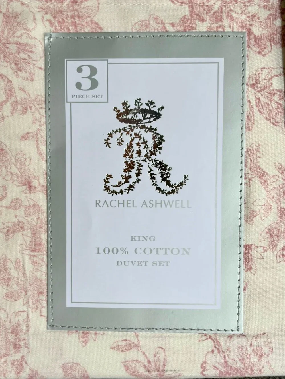 Rachel Ashwell Shabby King Size Cotton Duvet Set - Redish Floral (106
